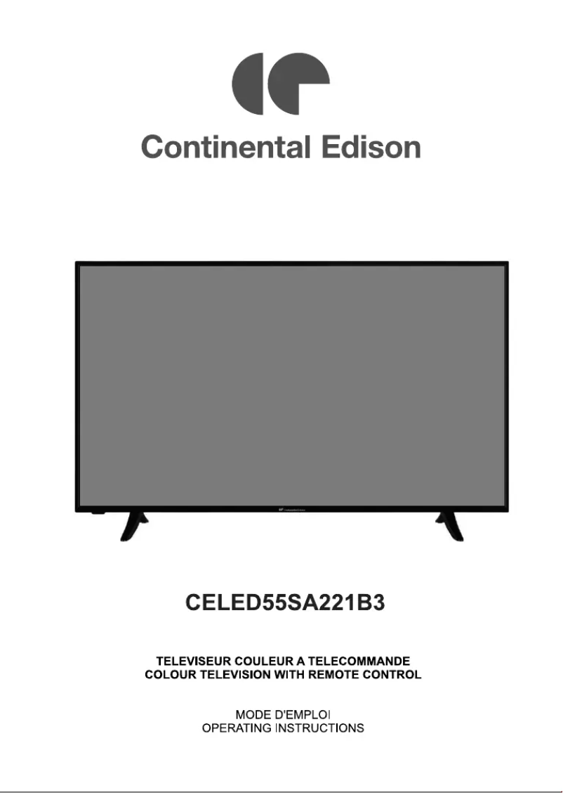 Page 1 of the manual User Manual Continental Edison CELED55SA221B3