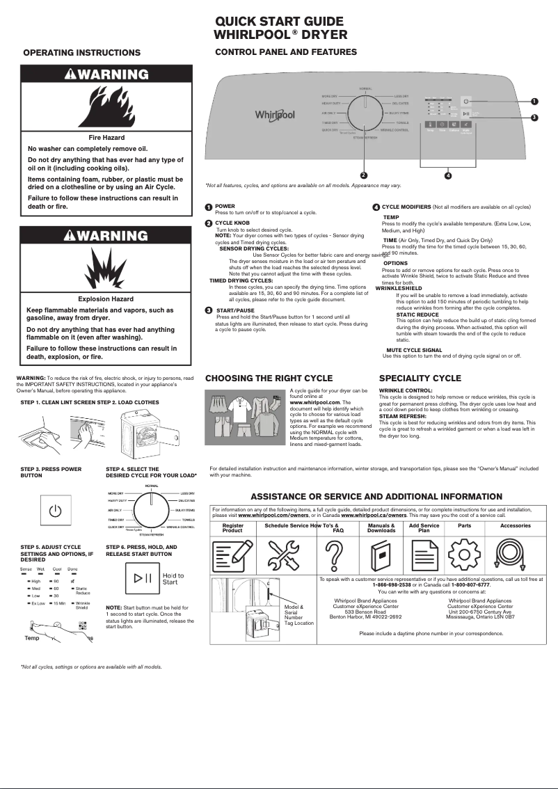 First page image of the manual for WED500CMW