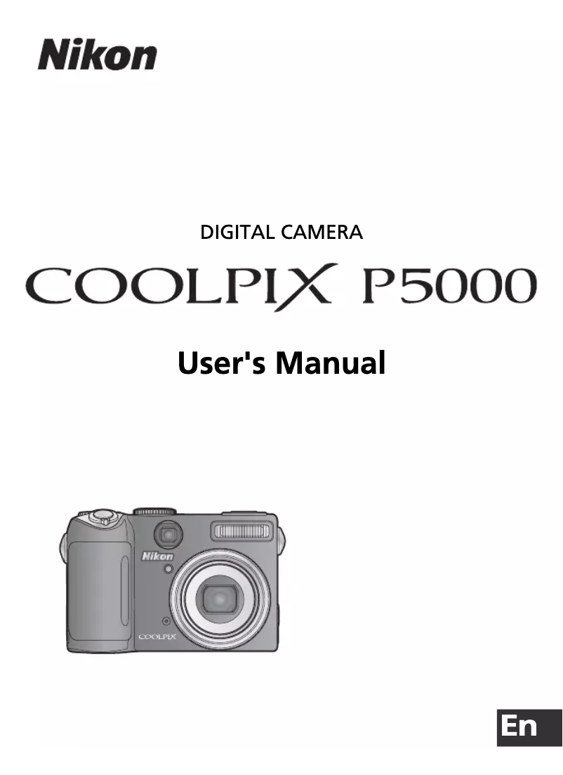 First page image of the manual for Coolpix P5000