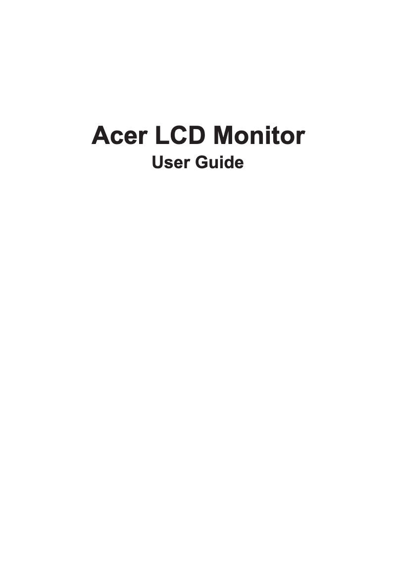 Page 1 of the manual User Manual Acer Nitro VG220Qbmiix