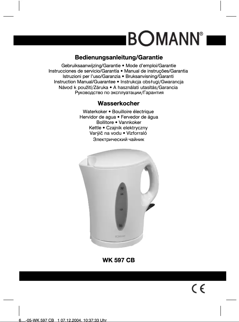 Page 1 of the manual User Manual Bomann CB 597