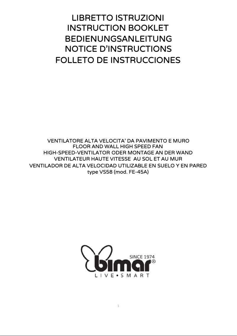 Page 1 of the manual User Manual Bimar VS58
