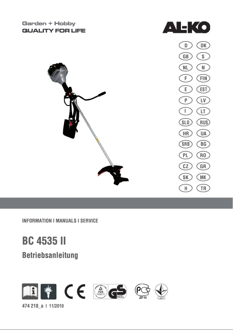 First page image of the manual for BC 4535 II Premium