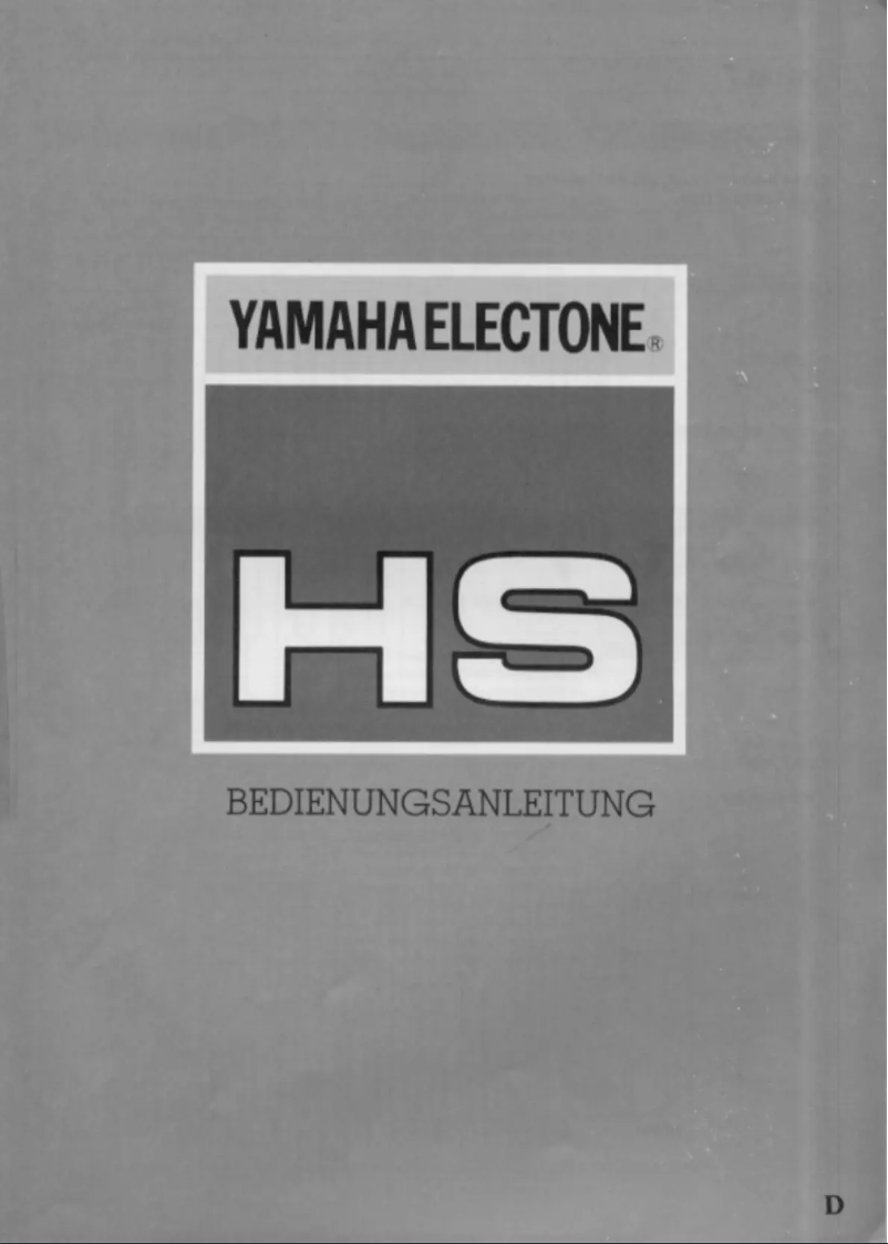 First page image of the manual for Electone HS-8