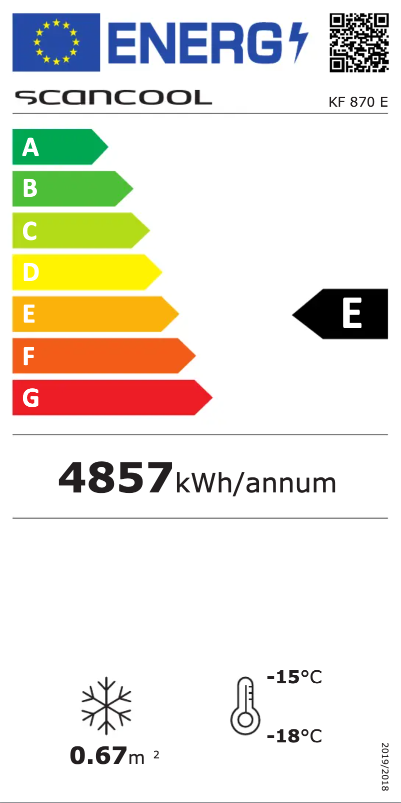 Page 1 of the manual Energy Label Scandomestic KF 870 E