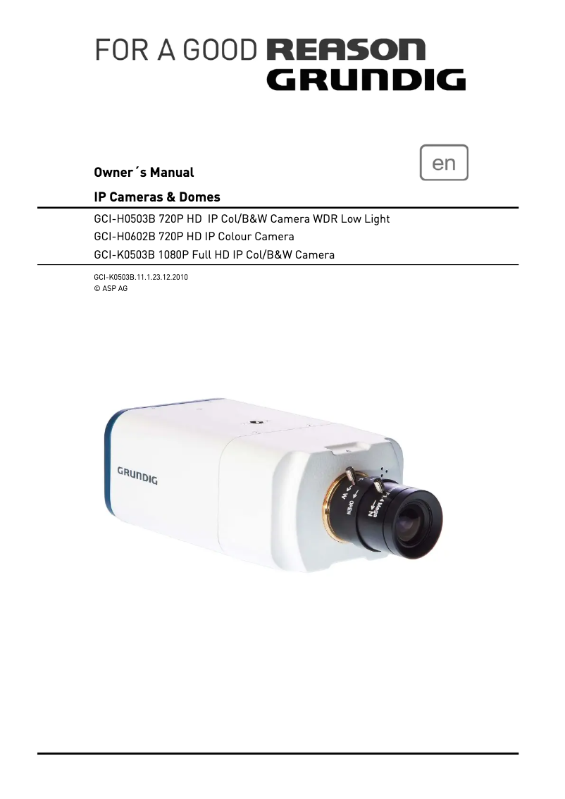 Page 1 of the manual User Manual Grundig GCI-K0503B