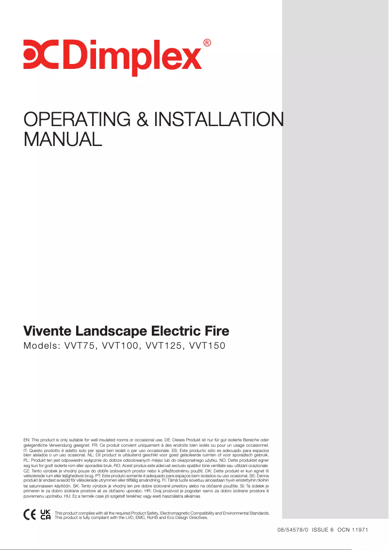 Page 1 of the manual User Manual Dimplex VVT150