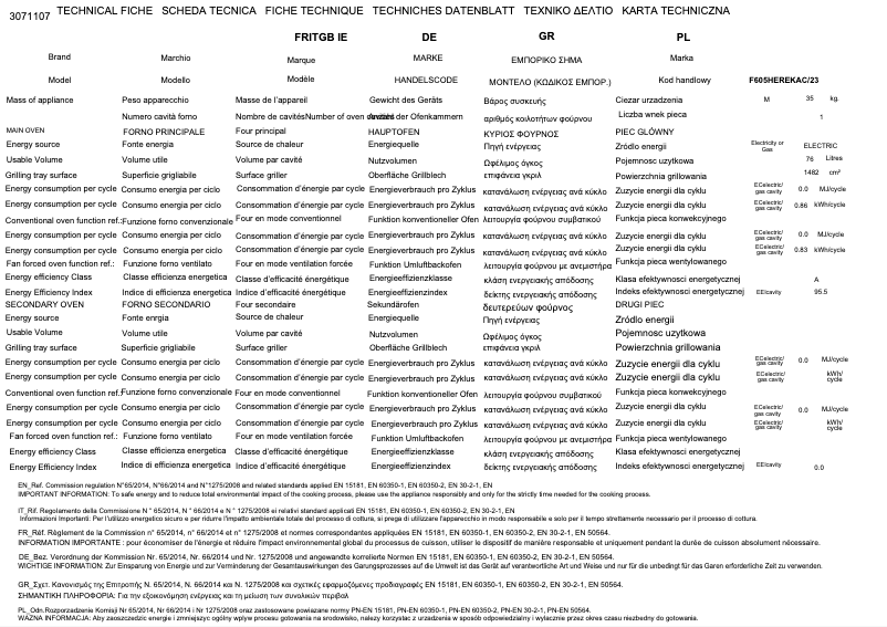 First page image of the manual for F605HEREKNE
