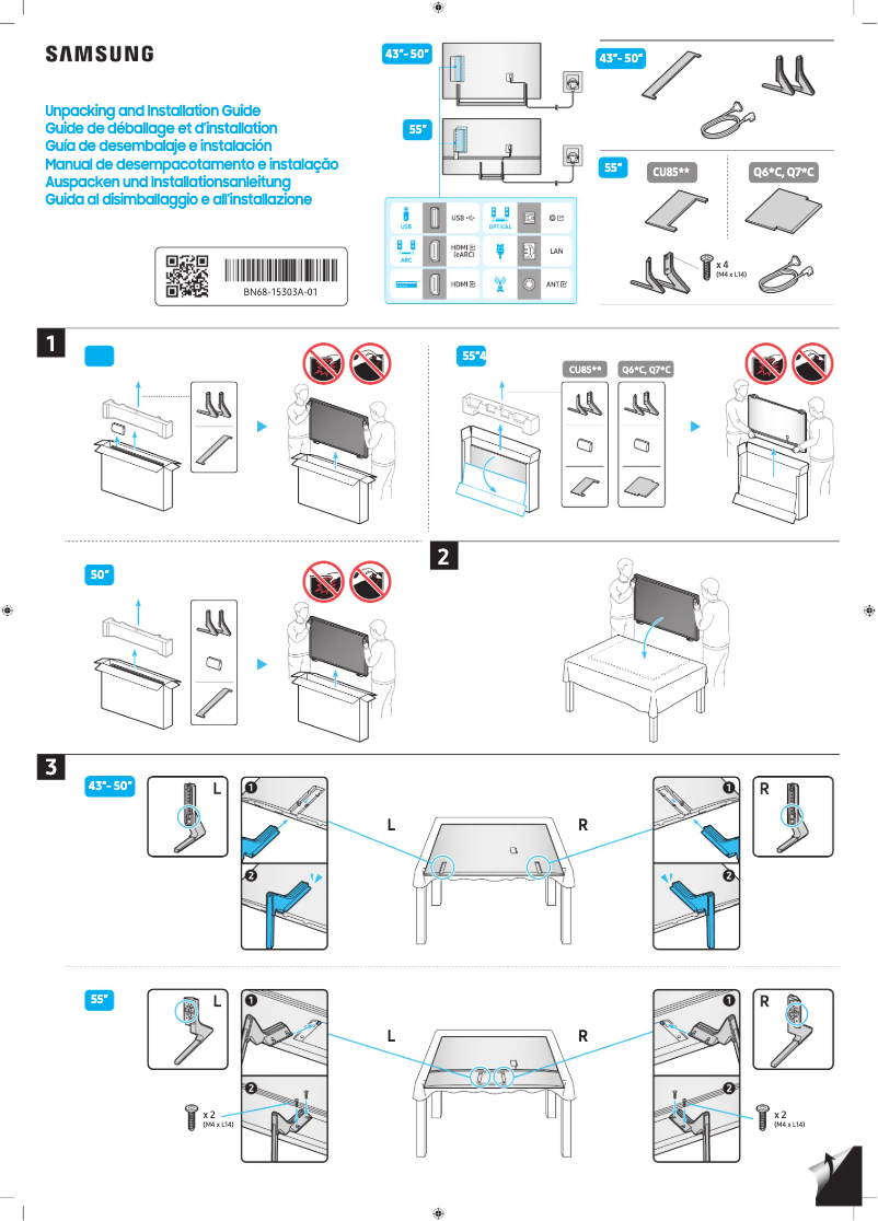 First page image of the manual for QN55Q65CAK