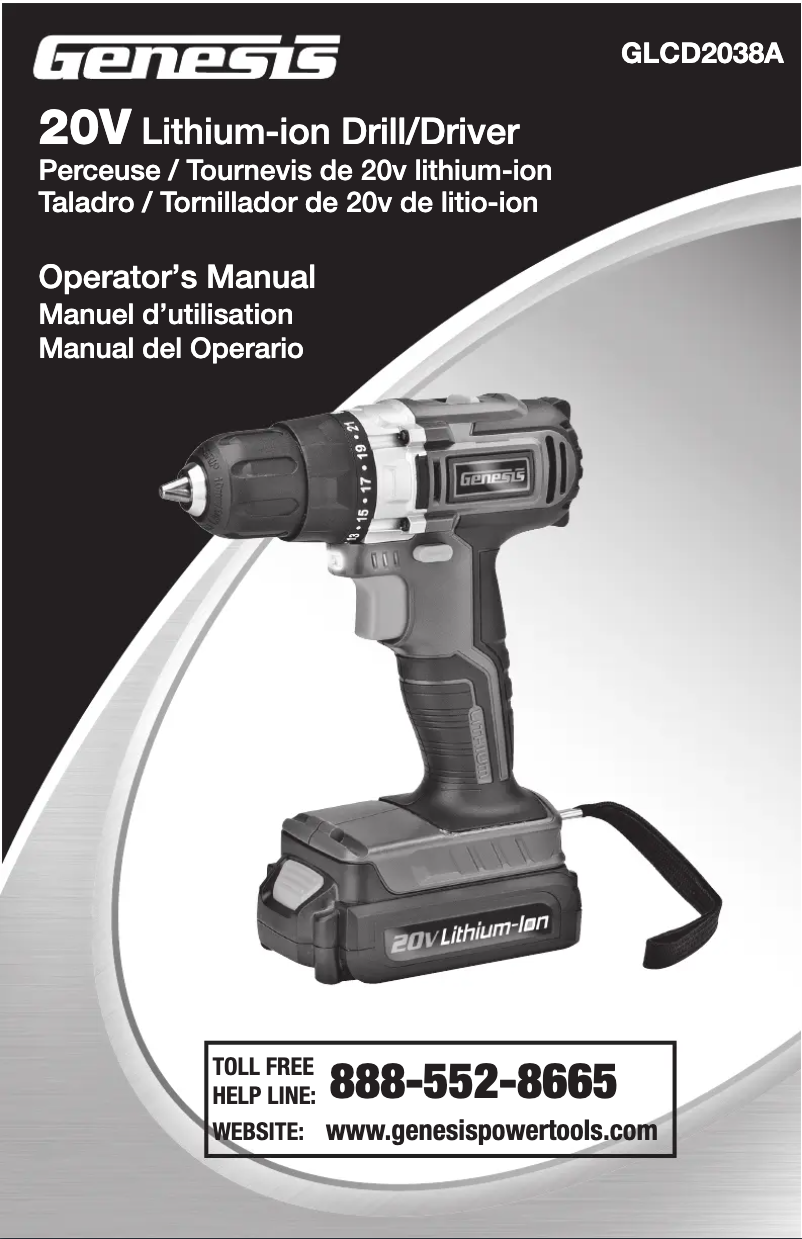 First page image of the manual for GLCD2038A