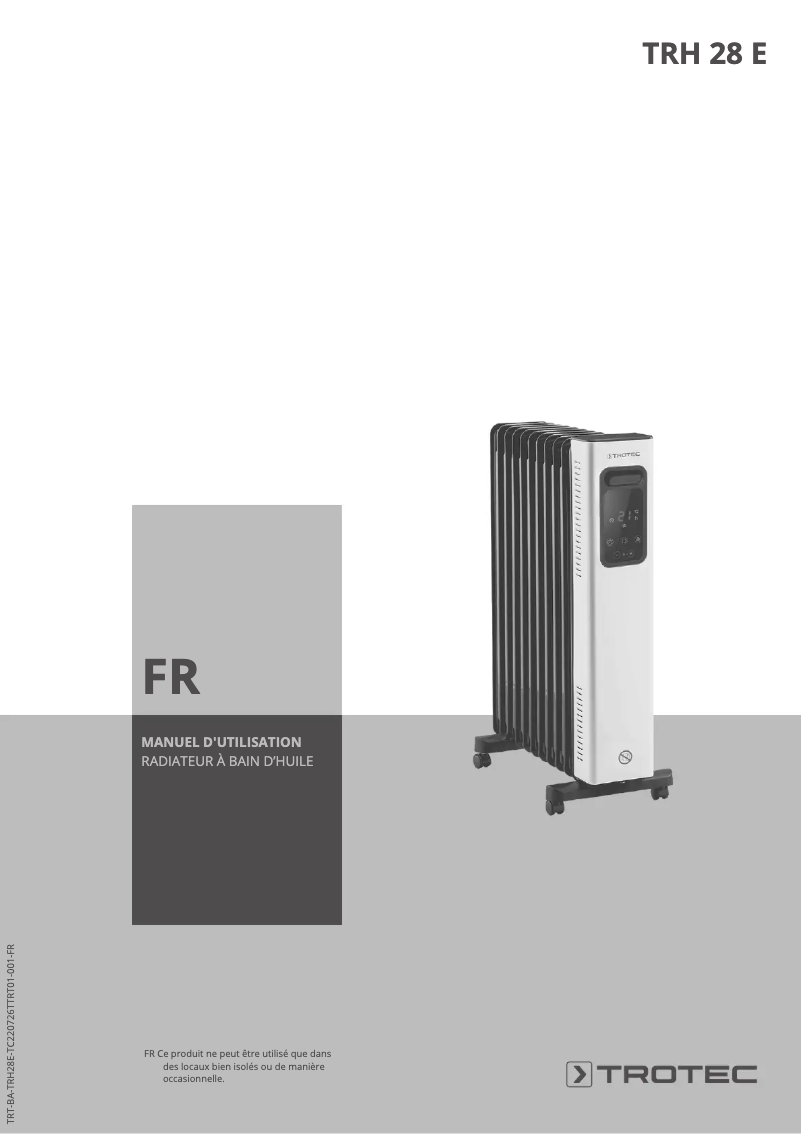 Page 1 of the manual User Manual Trotec TRH 28 E