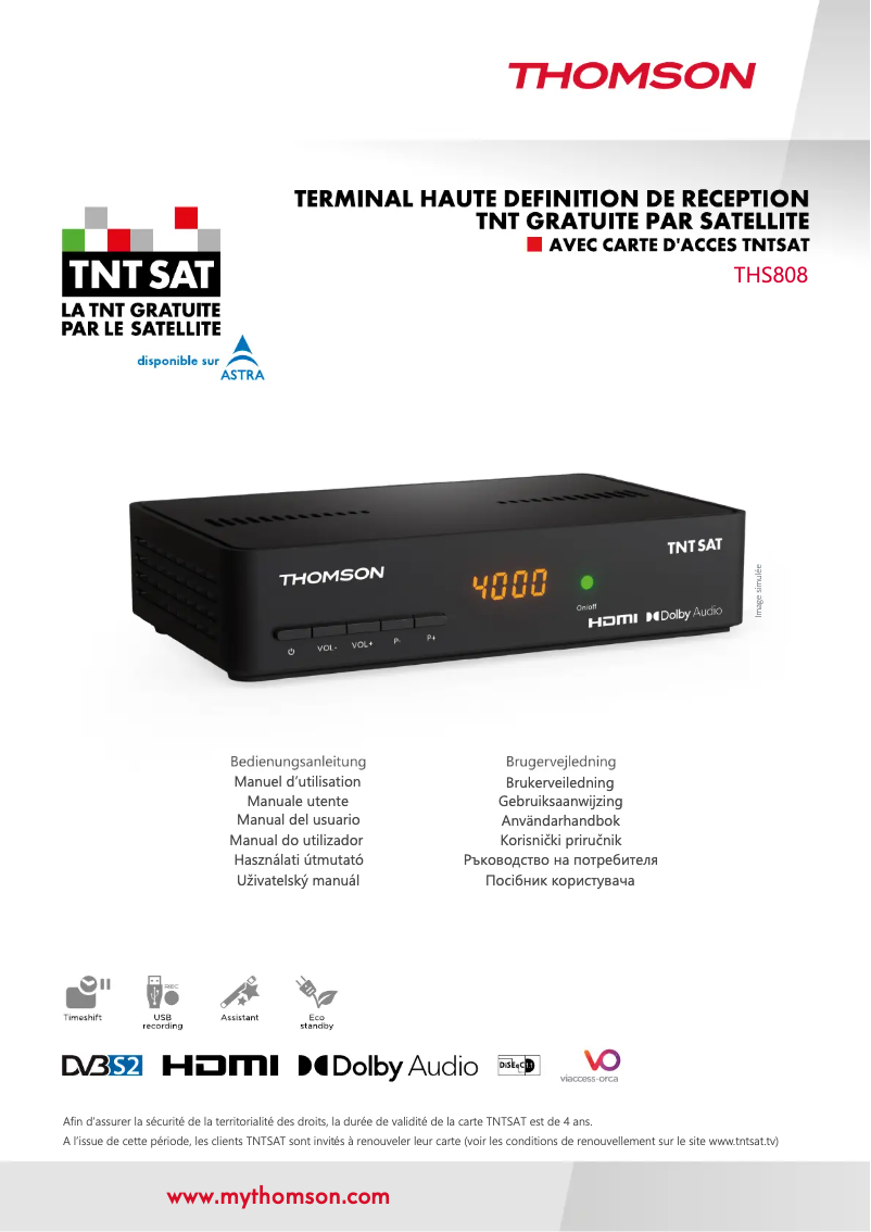 First page image of the manual for THS-808