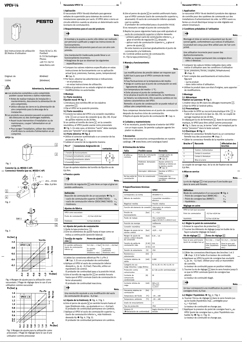 First page image of the manual for VPEV-1/8