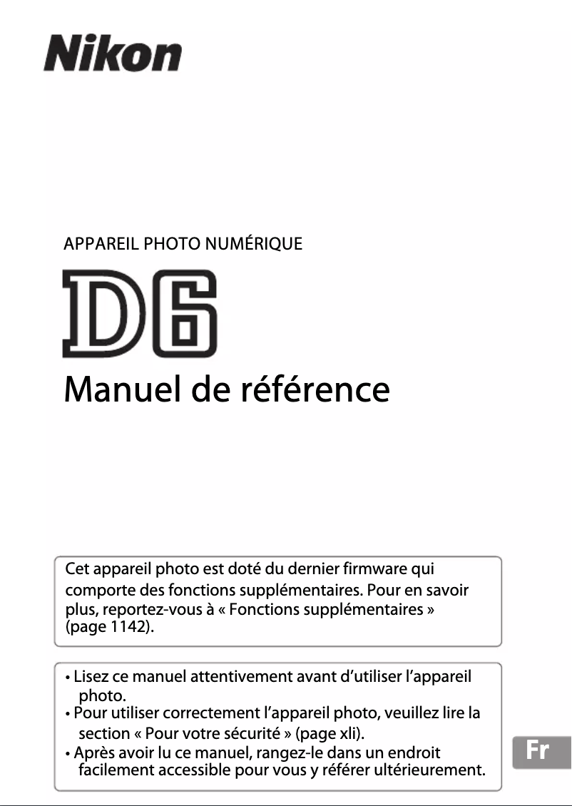 First page image of the manual for D6
