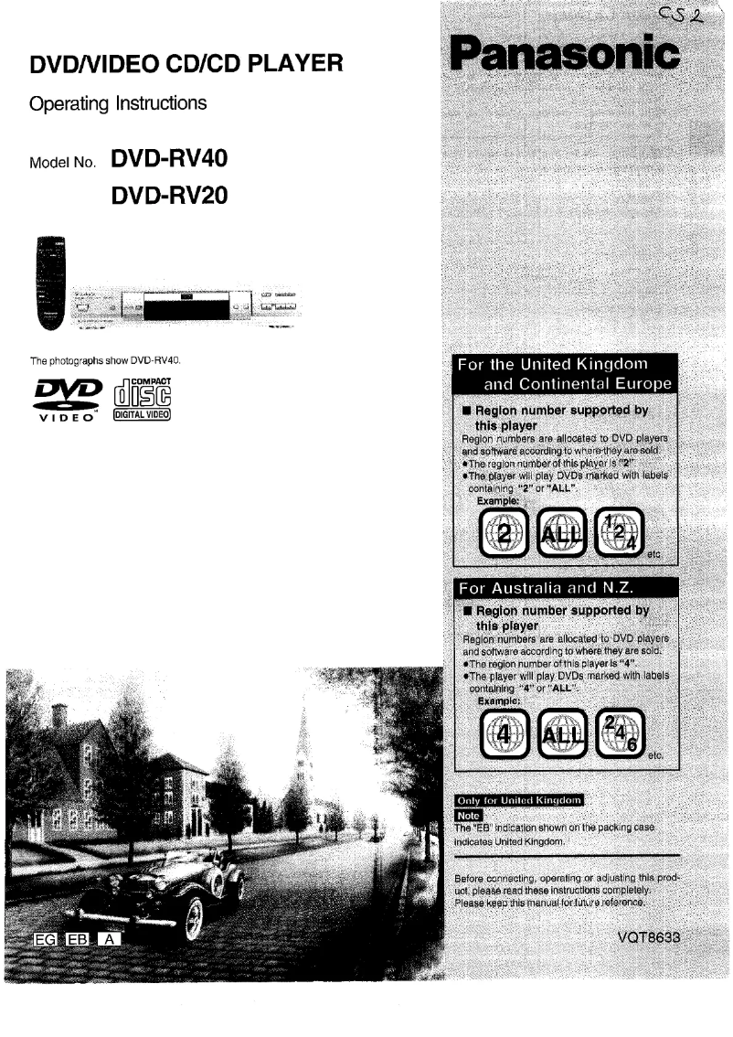 First page image of the manual for DVD-RV40