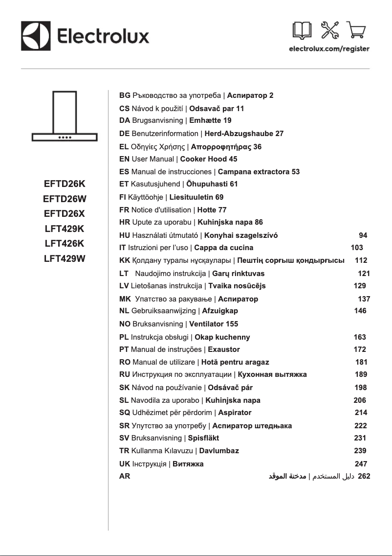 First page image of the manual for LFT429W
