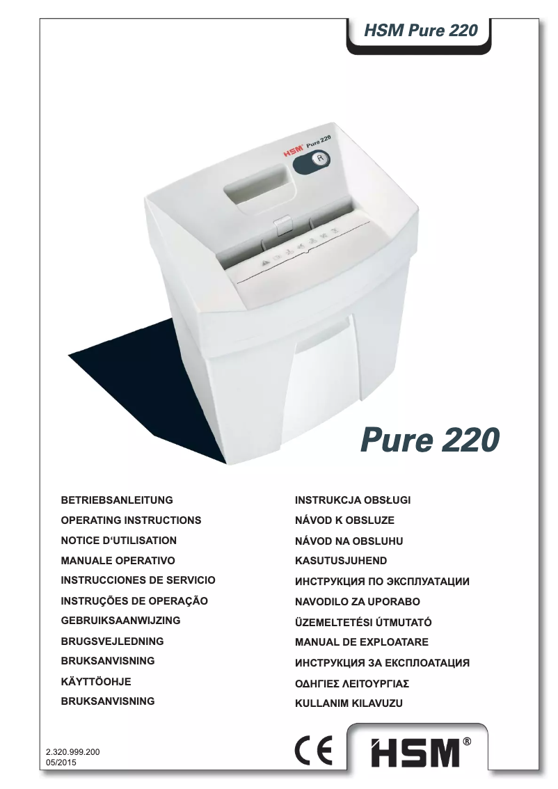 First page image of the manual for Pure 220