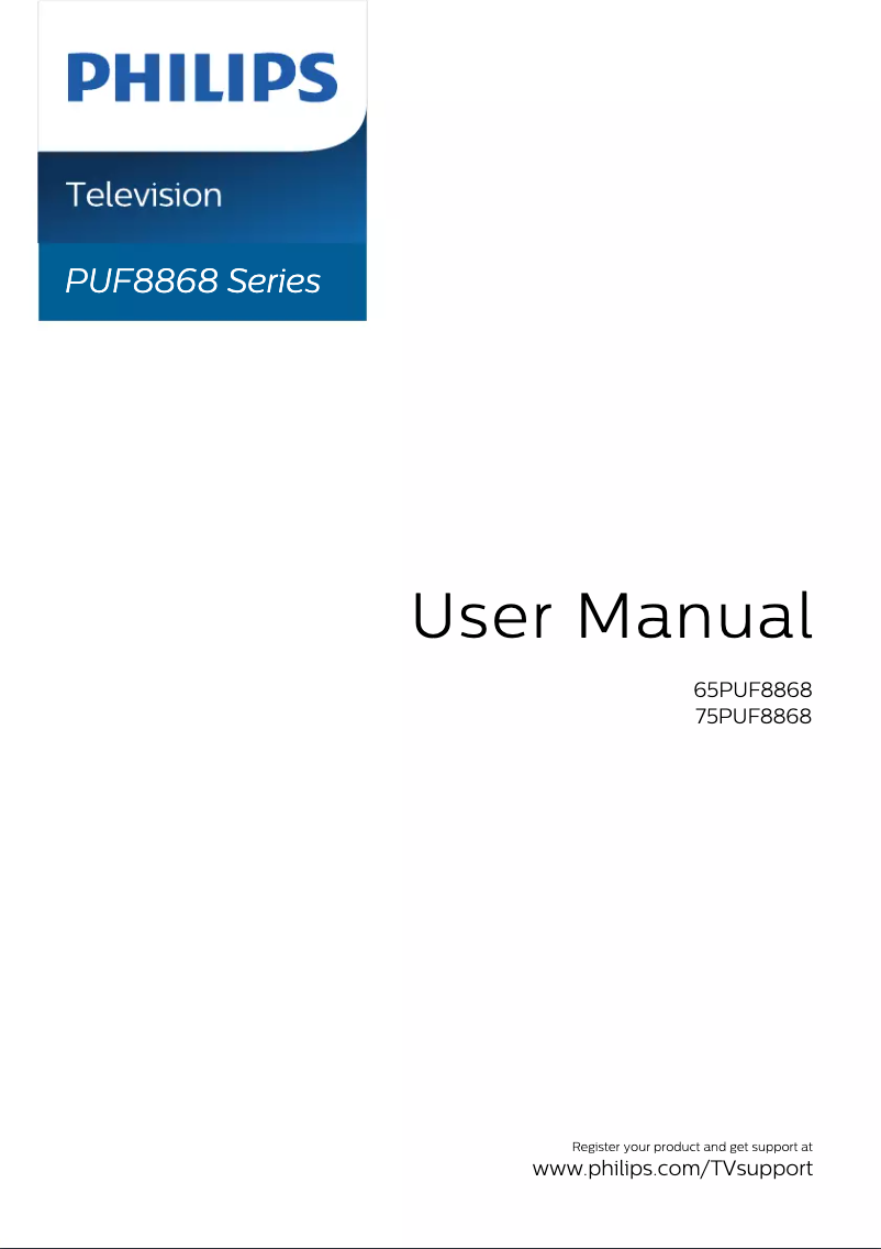 Page 1 of the manual User Manual Philips 65PUF8868