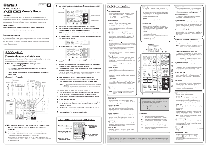 First page image of the manual for AG06
