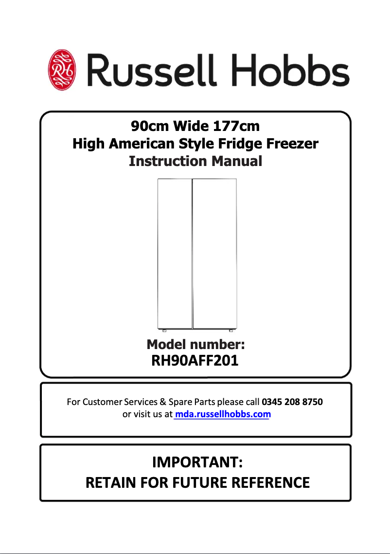 Page 1 of the manual User Manual Russell Hobbs RH90AFF201