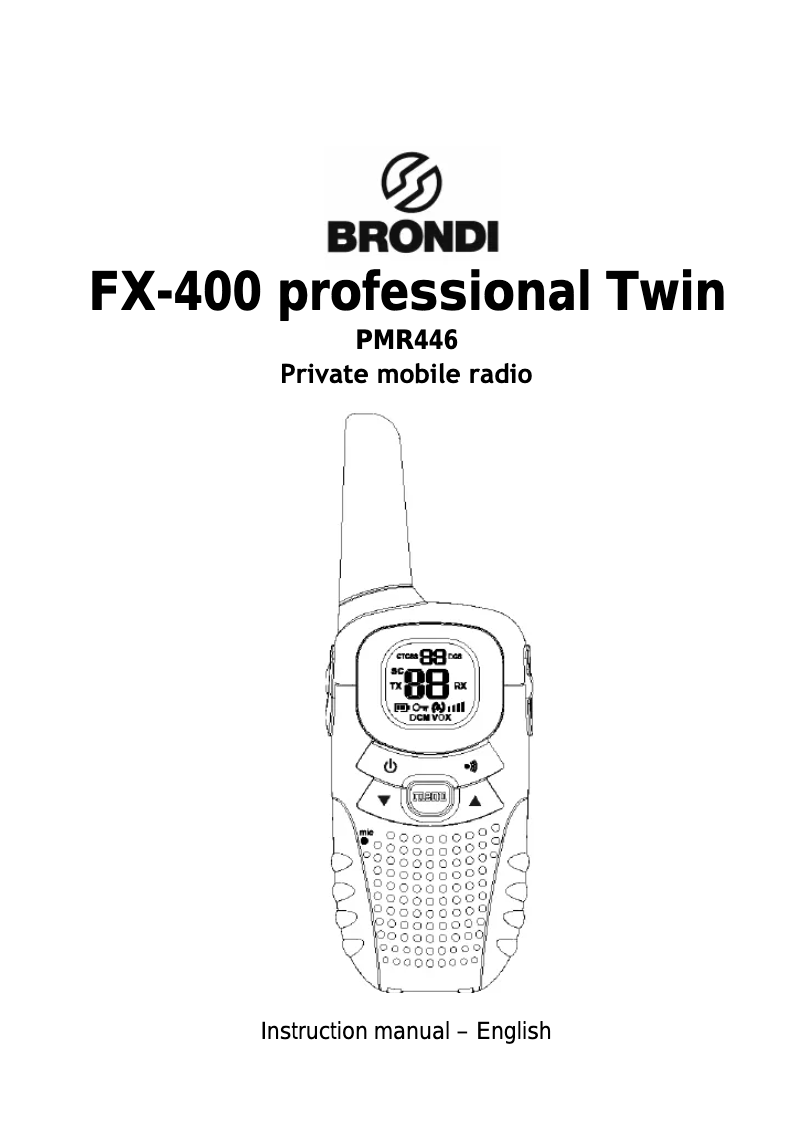 Page 1 of the manual User Manual Brondi FX-400 Twn