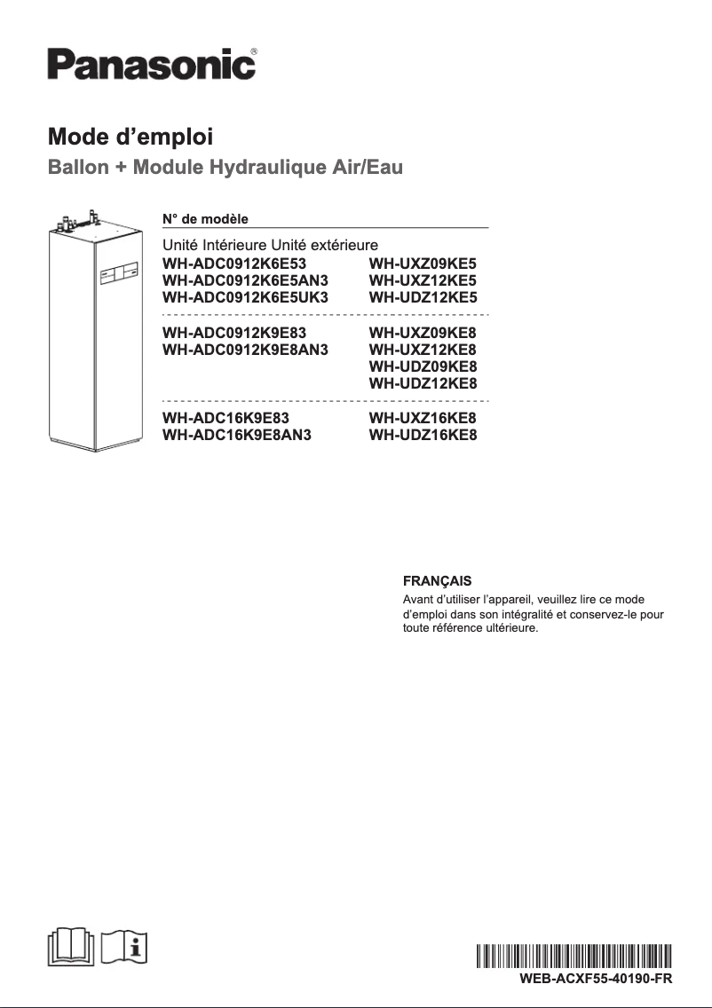 Page 1 of the manual User Manual Panasonic WH-ADC16K9E8AN3