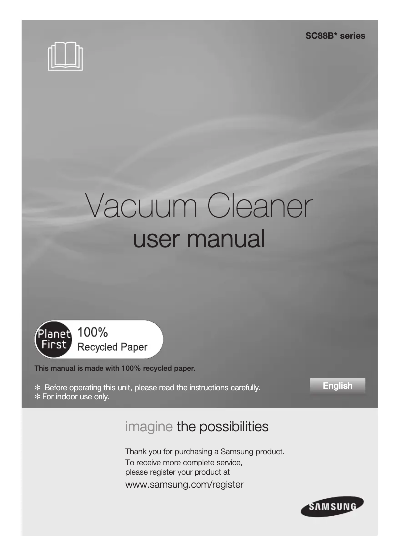 Page 1 of the manual User Manual Samsung Super TwinChamber VCC88B0H1K
