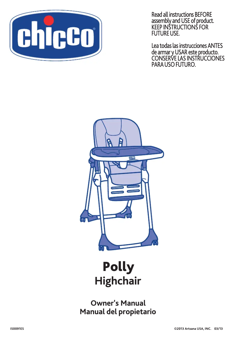 Page 1 of the manual User Manual Chicco Polly Magic