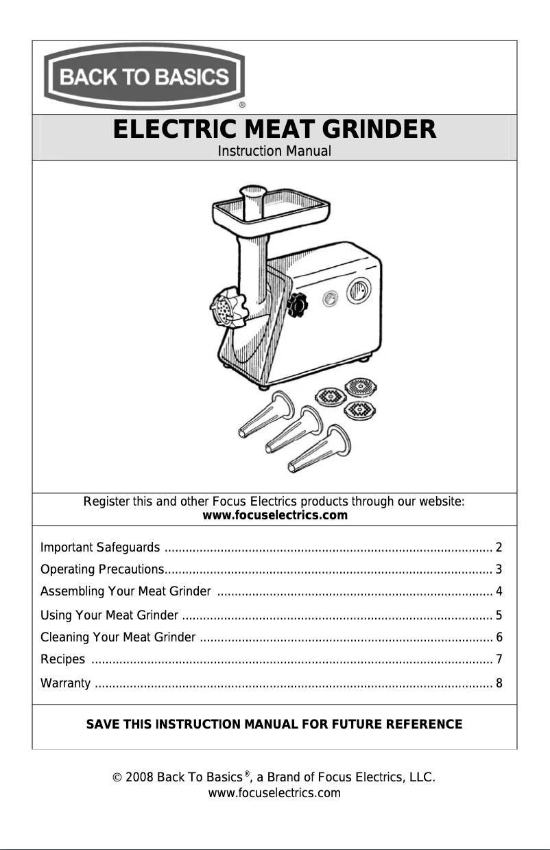 Page 1 of the manual User Manual Focus Electrics 4500