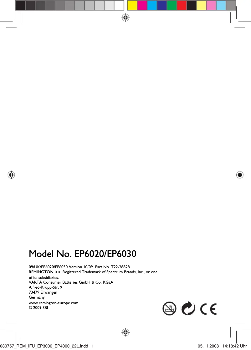 First page image of the manual for EP6020