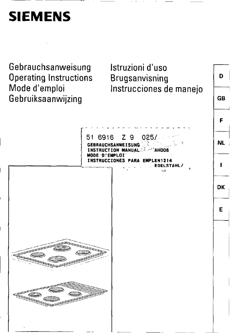Page 1 of the manual User Manual Siemens EK12550