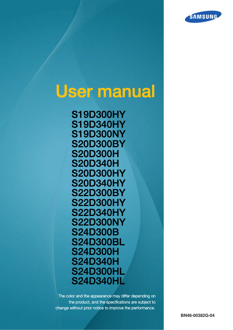 First page image of the manual for S19D300HY