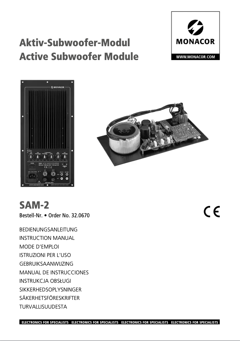 First page image of the manual for SAM-2