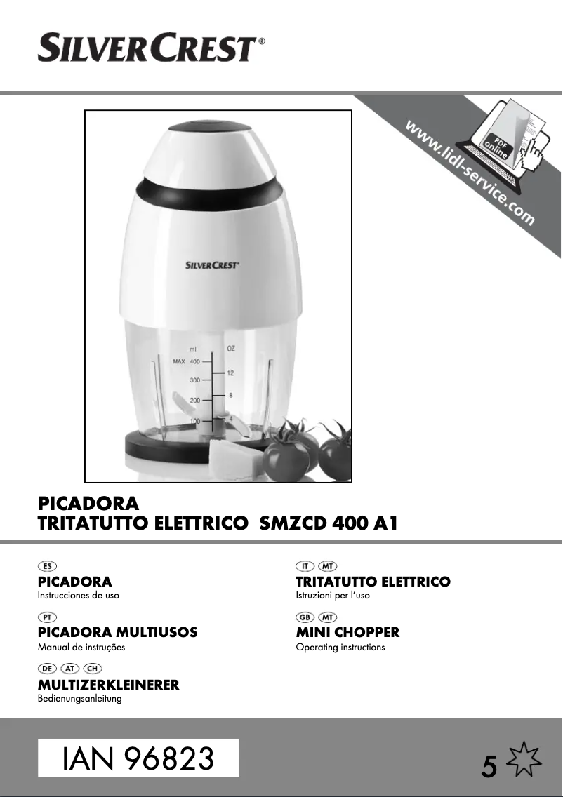 First page image of the manual for SMZCD 400 A1