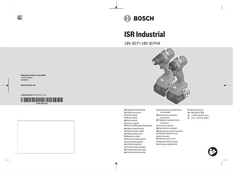 Page 1 of the manual User Manual Bosch ISR 18V-30 P Professional
