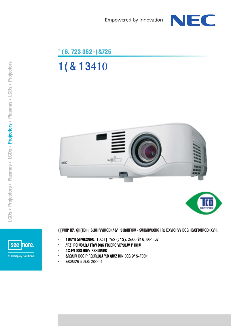 First page image of the manual for NP410