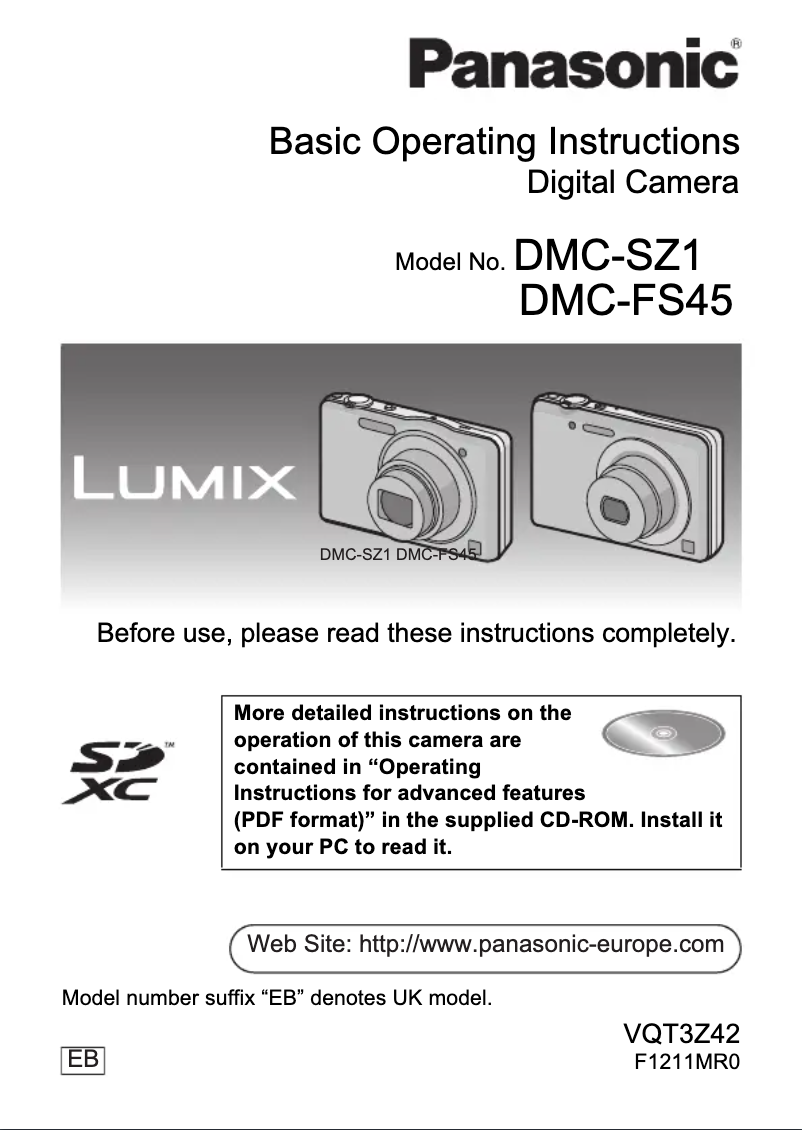 First page image of the manual for Lumix DMC-FS45
