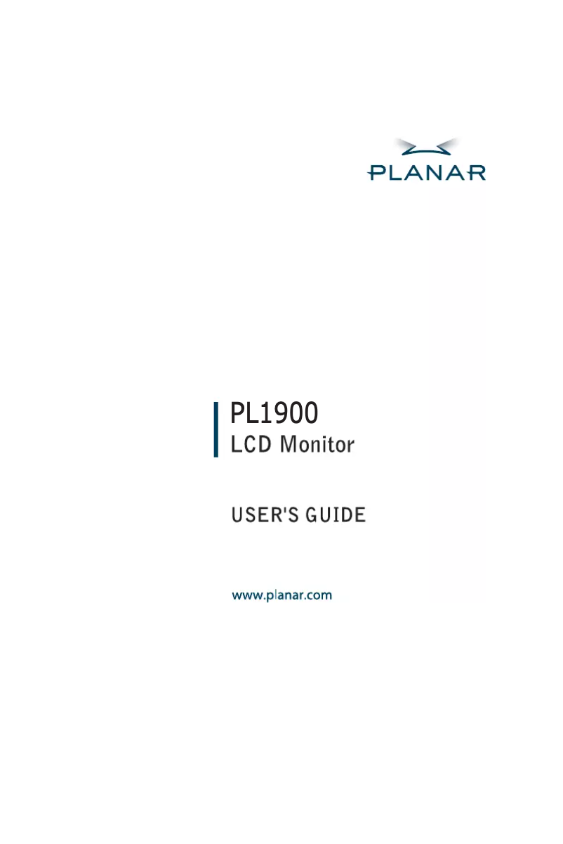 Page 1 of the manual User Manual Planar PL1900