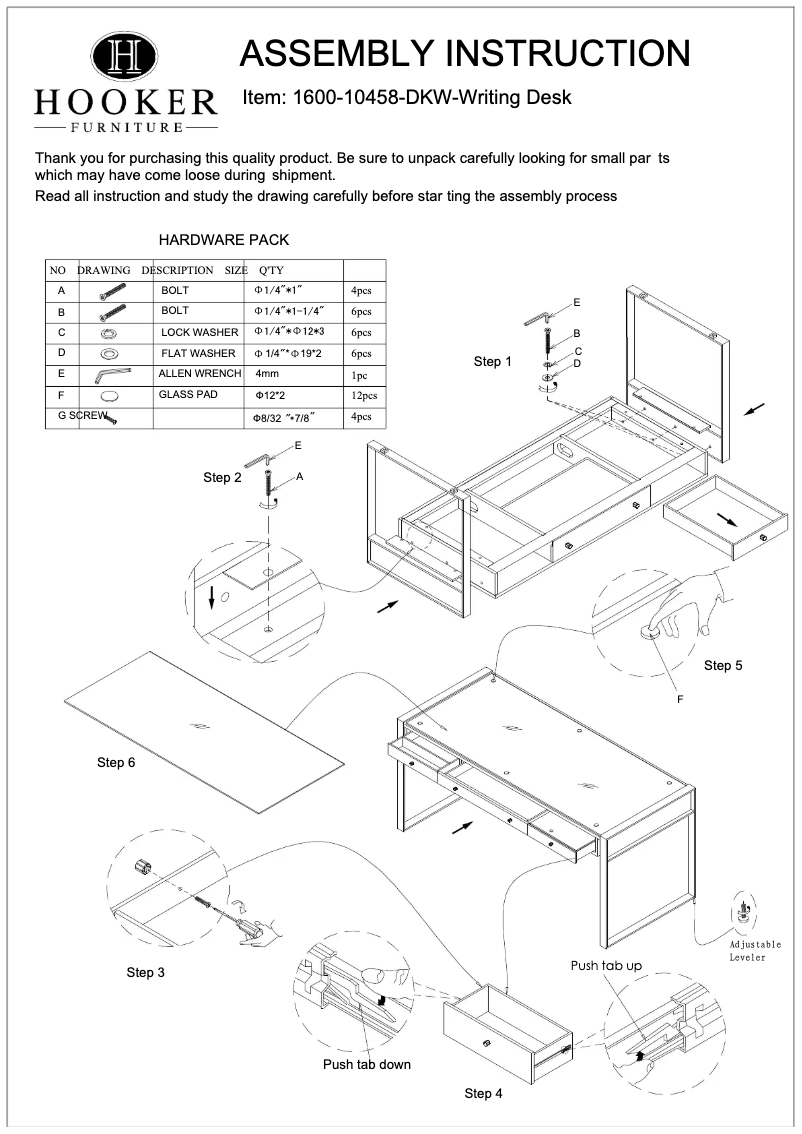 First page image of the manual for 1600-10458-DKW
