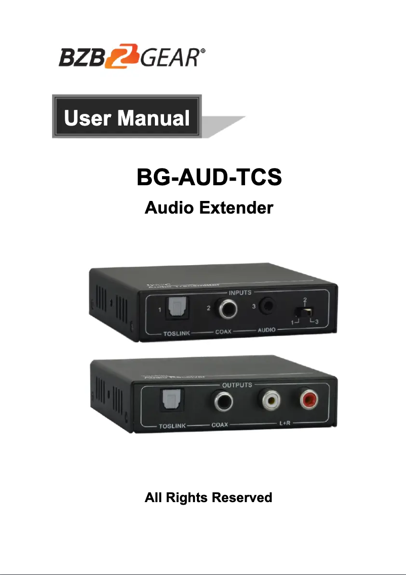 Image de la première page du manuel de l'appareil AUD-TCS