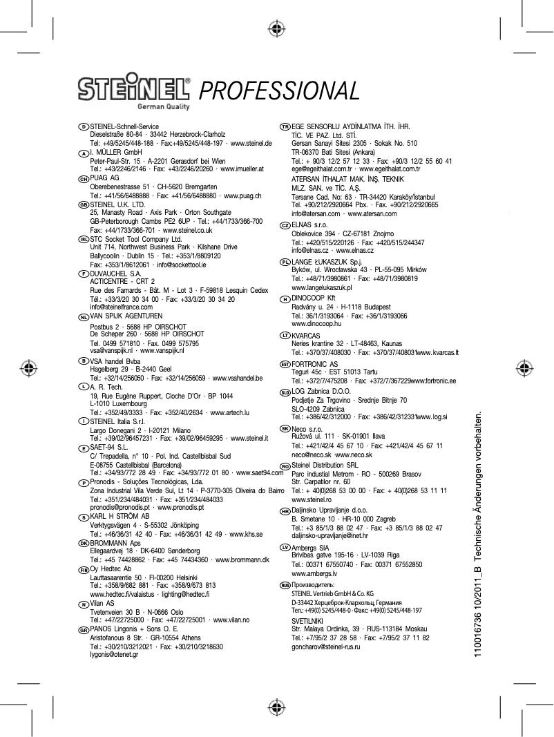 Page 1 of the manual User Manual Steinel ST 008789