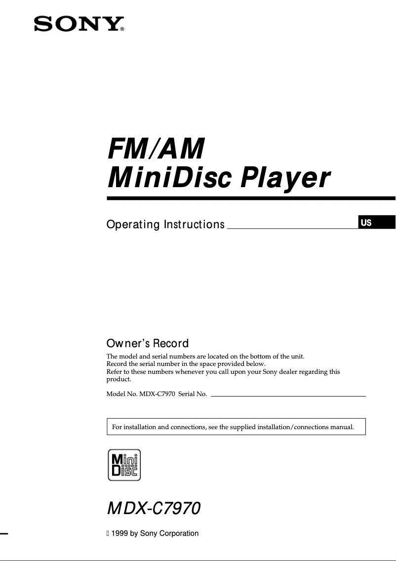 First page image of the manual for MDX-C7970