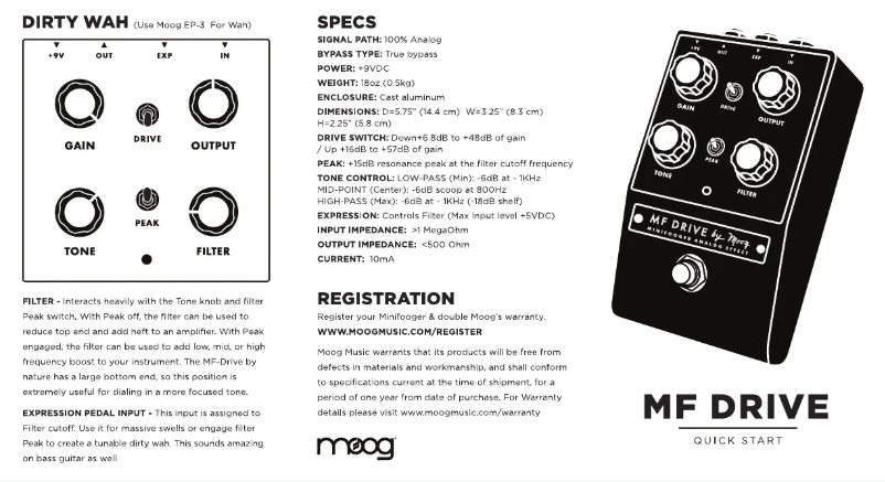 First page image of the manual for Minifooger MF Drive