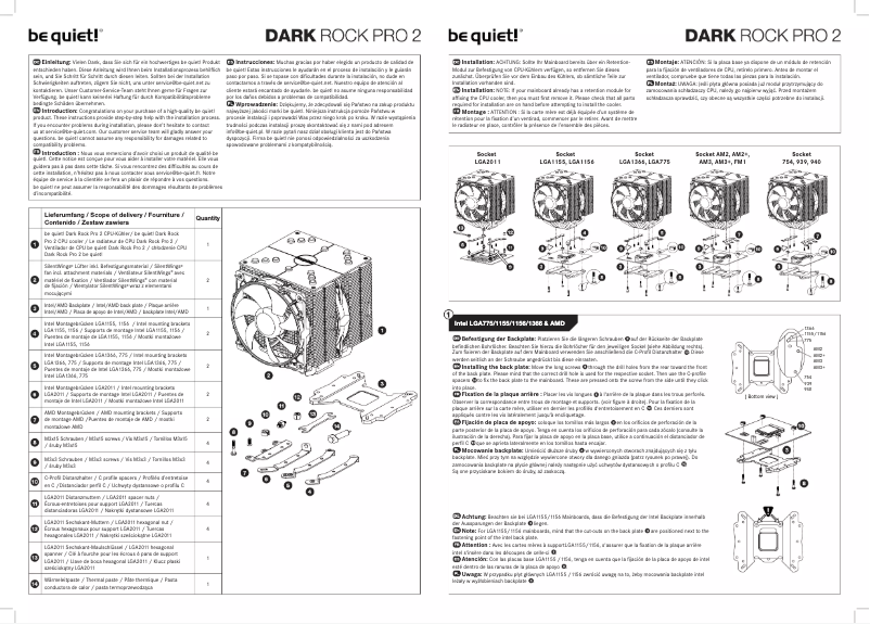 Page 1 de la notice Manuel utilisateur Be Quiet! Dark Rock Pro 2