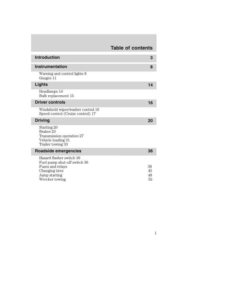 First page image of the manual for F-53 Motorhome Chassis (2003)