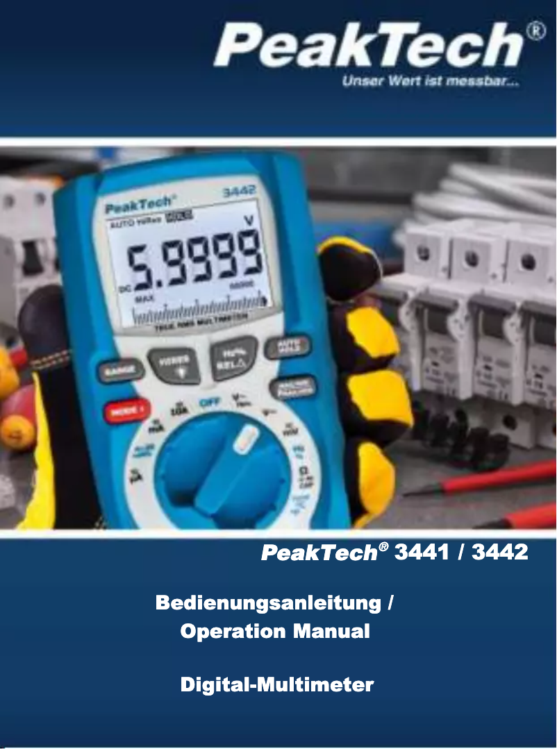 Page 1 of the manual User Manual PeakTech P3442