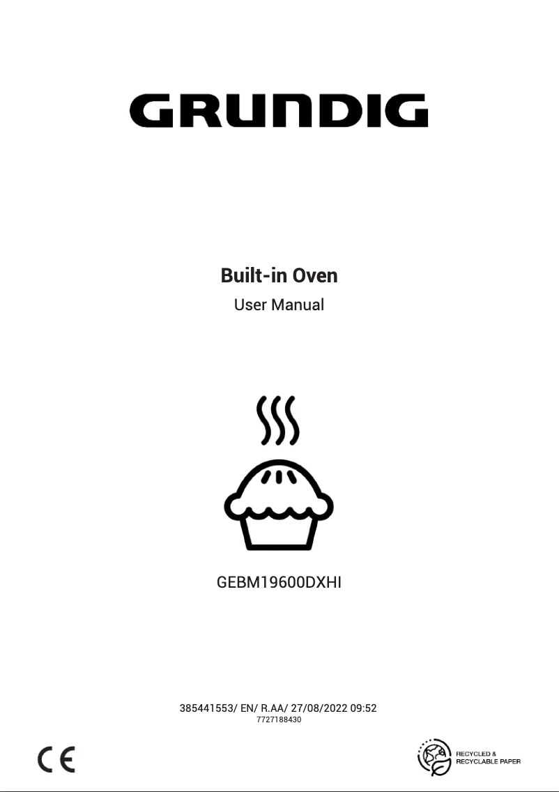 First page image of the manual for GEBM19600DXHI