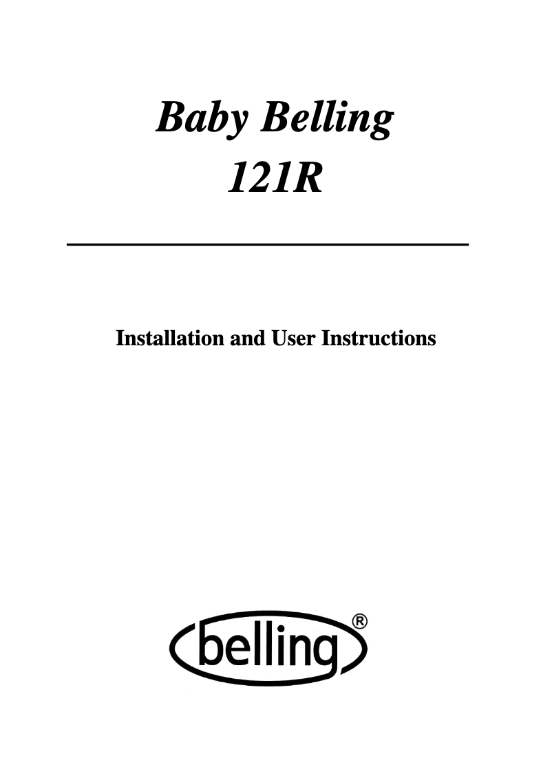 Page 1 of the manual User Manual Belling Baby 121R