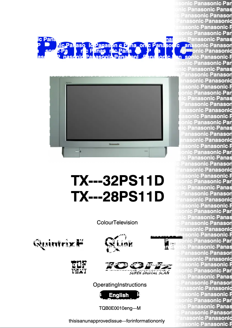 Page 1 of the manual User Manual Panasonic TX-28PS11D