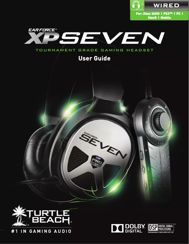 Page 1 of the manual User Manual Turtle Beach Earforce XP Seven